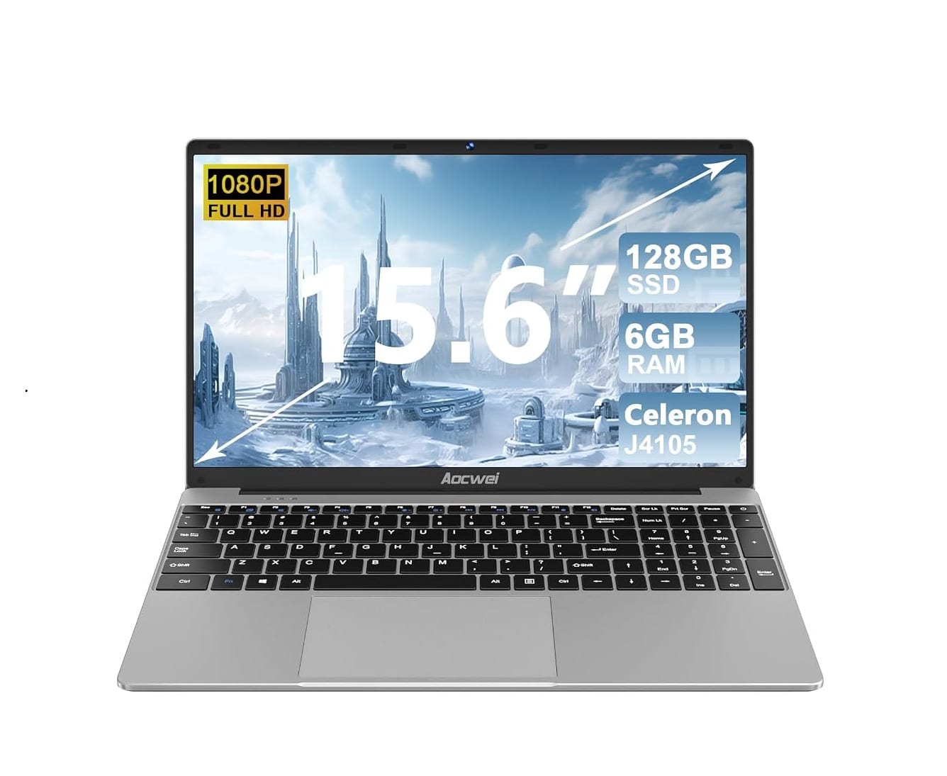 AOCWEI A3 - Intel Celeron J4105, 6Gb Ram, Intel UHD Graphics 600, 128Gb SSD, 15.6