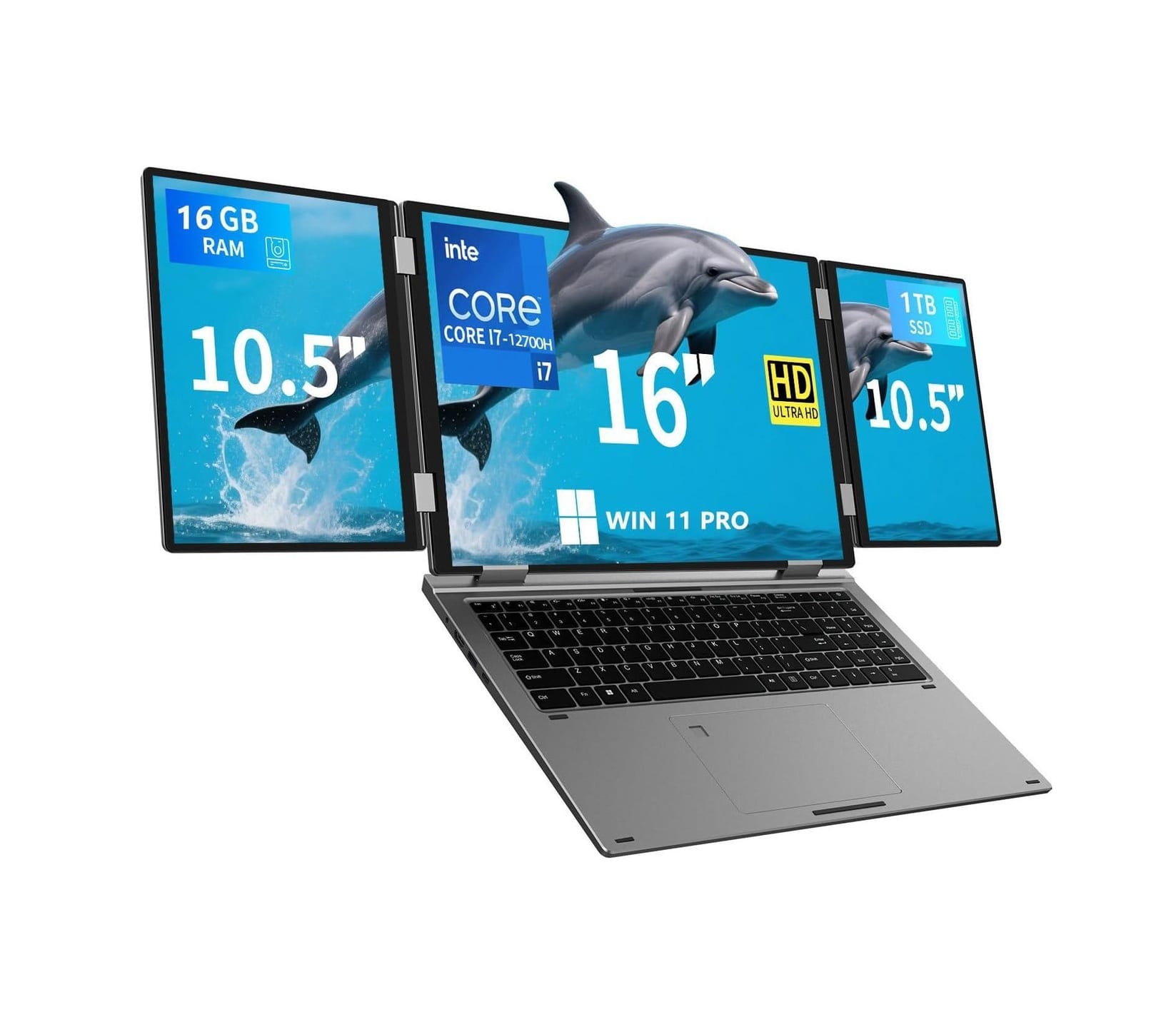 KOOFORWAY Triple Screens - Core I7 12700H, 16Gb Ram, 1Tb SSD, Triple Screens FHD+ IPS